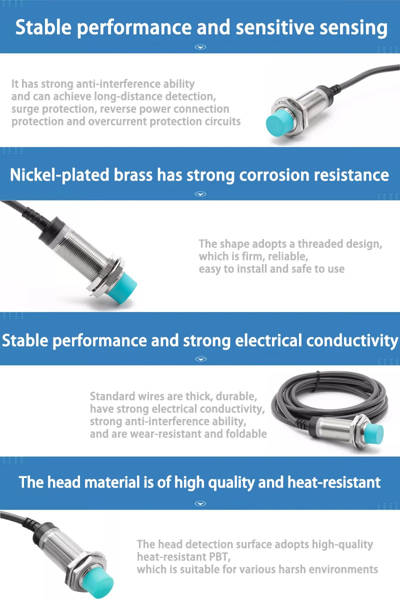 CNTD CJY18E-08 IP67 Inductive Proximity Sensor with Inside Surge Protection Cylindrical Type with Orange Head