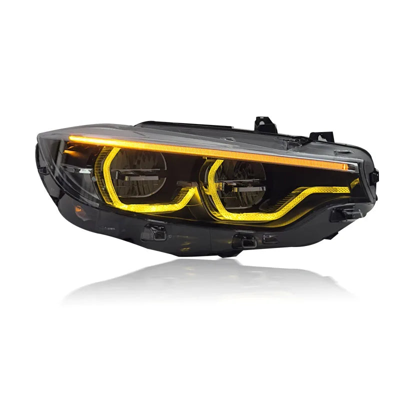 Yellow White DRL Ikon Style LED Headlight for BMX F32 F33 F36 F80 F82 M3 M4 Lci Front Lights High Low Fog Turn Signal Lamp