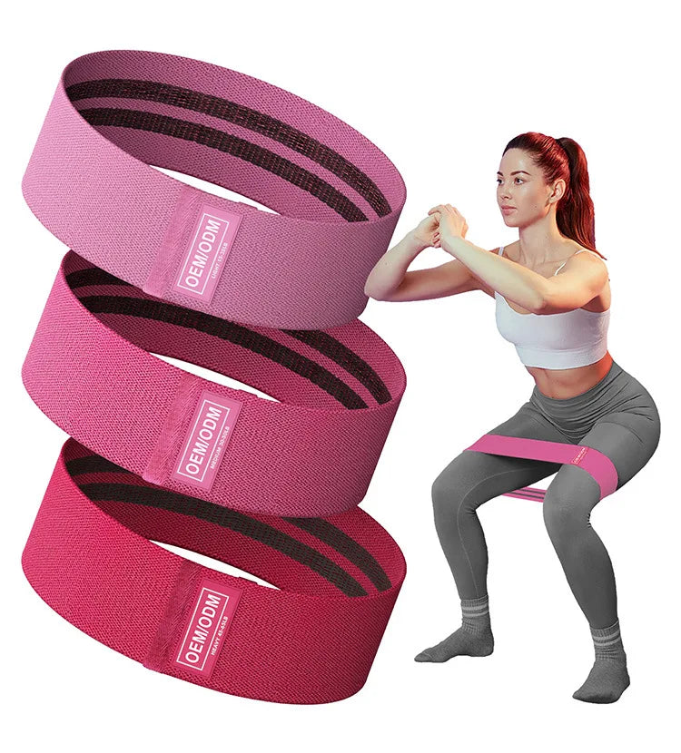 Factory Fabric Polyester Latex Hip Booty Resistance Bands Stretching Yoga Gym Workout Exercise Fitness Bands Gym Equipment
