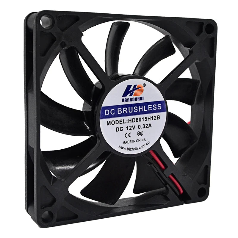 HDH Factory Wholesale 8015 DC 12V 1800RPM Ball Bearing Fans 80x80x15mm Silent Fan 80mm Fan Cooling for air Purifiers