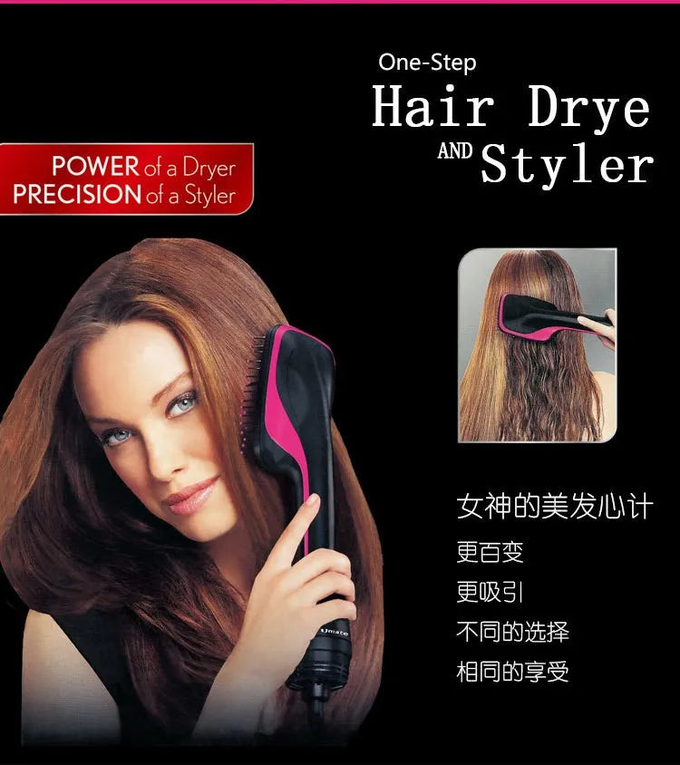 Hot Sale One-Step Hair Dryer Straightening Comb AC Ionic Blow Dryer Brush High-Speed Salon Hair Dryer for Home Hotels Fast