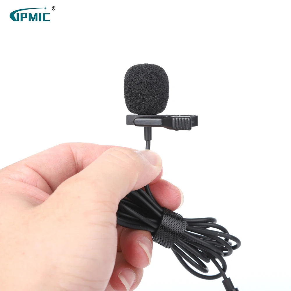 Portable Lavalier 3.5mm Wired Clip on Microphone for Phone and Laptop Mini Wired Headset Microphone Two in One
