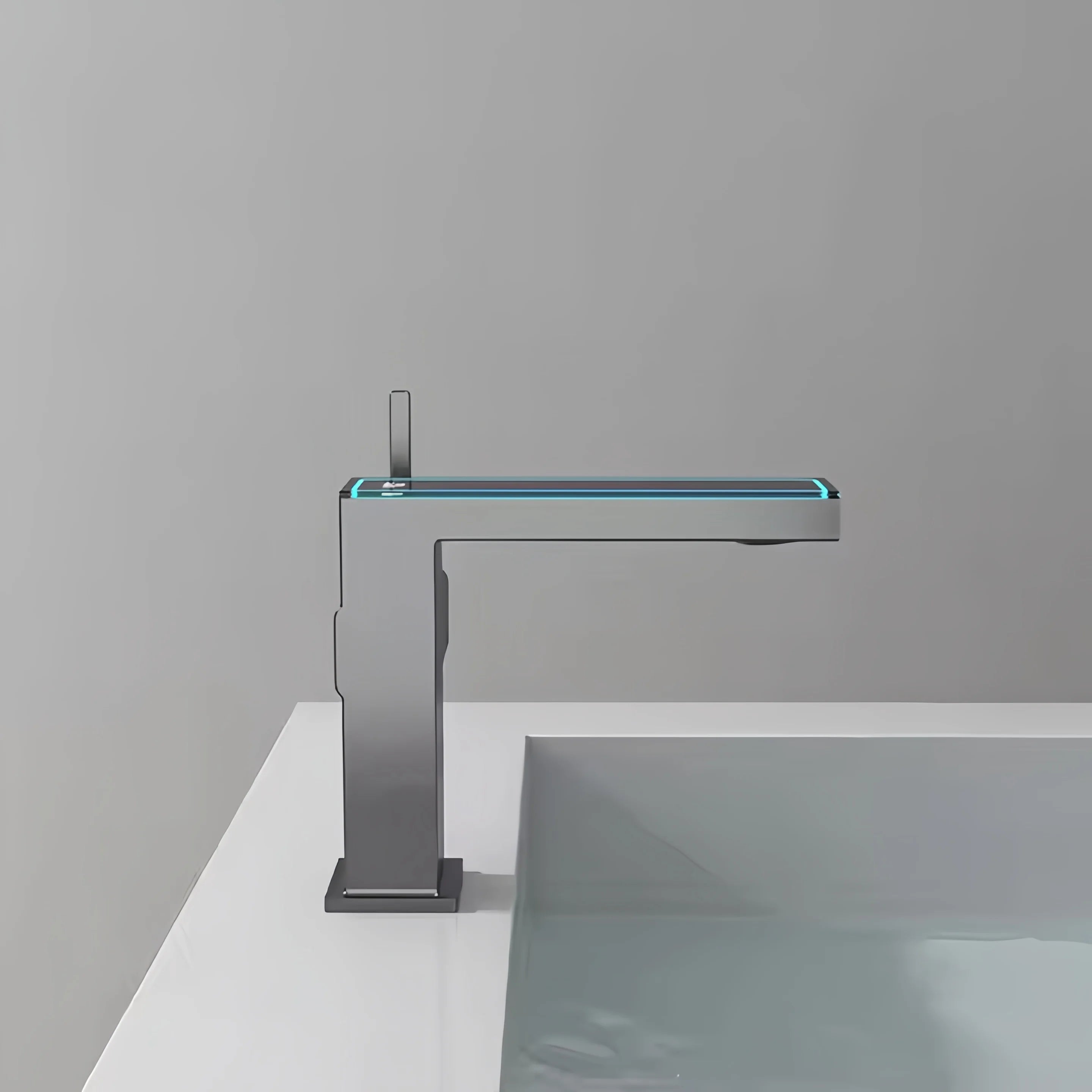 Luxury Modern Single-Hole Basin Faucet Digital Display Brushed Gold Hot Cold Water Mixer Tap Ceramic Brass Bathroom Taps