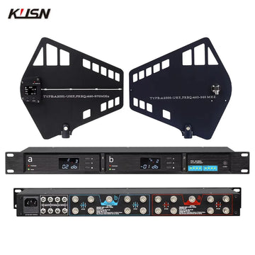 UA80+A2001 UHF Microphone Wideband Antenna Splitter 450-1000MHZ RF Signal Directional 16 Grounps Microphone Amplifier