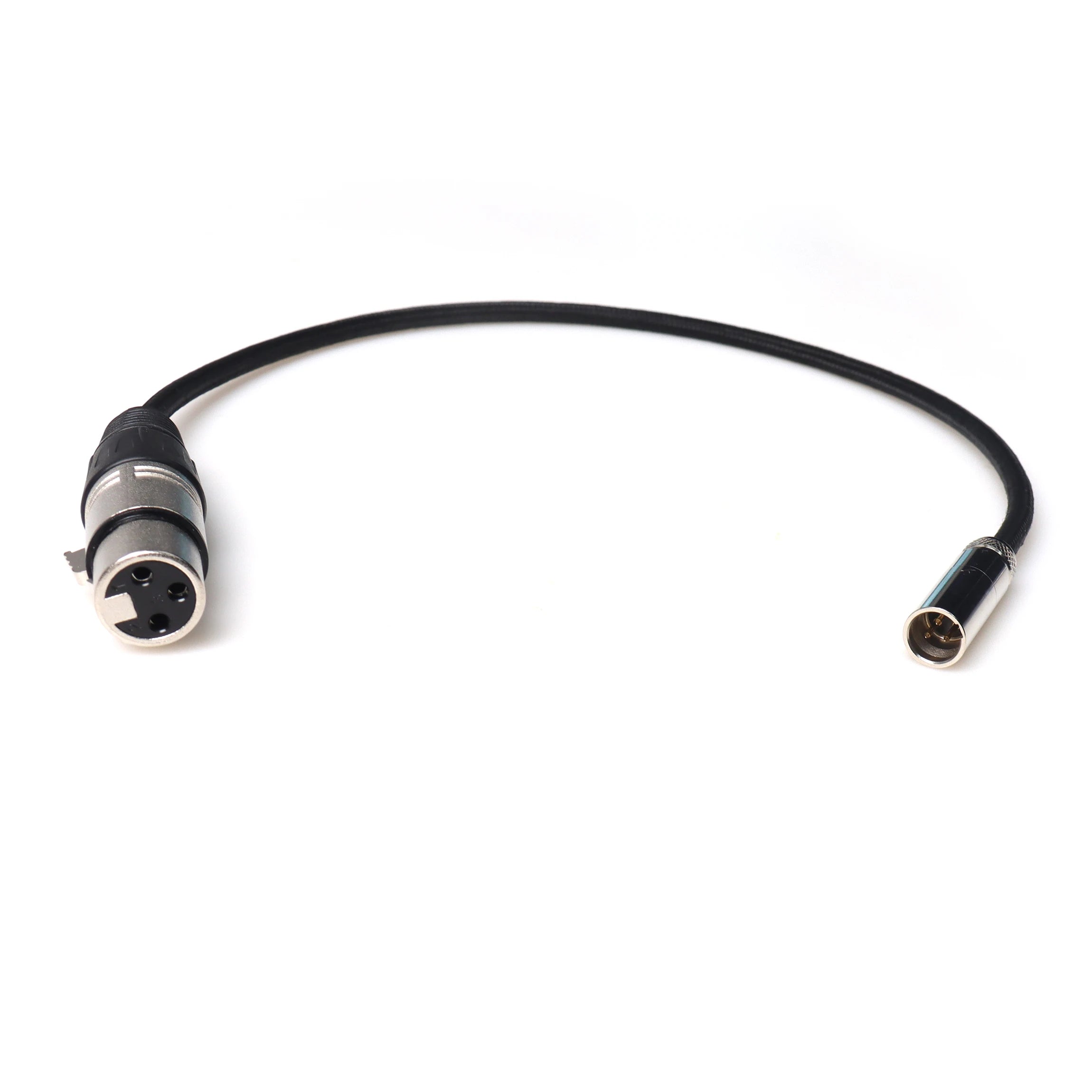 3-Pin XLR Female to 3-Pin Mini XLR Male Braided Nylon Audio Cable for Cameras Microphones  Recording Devices