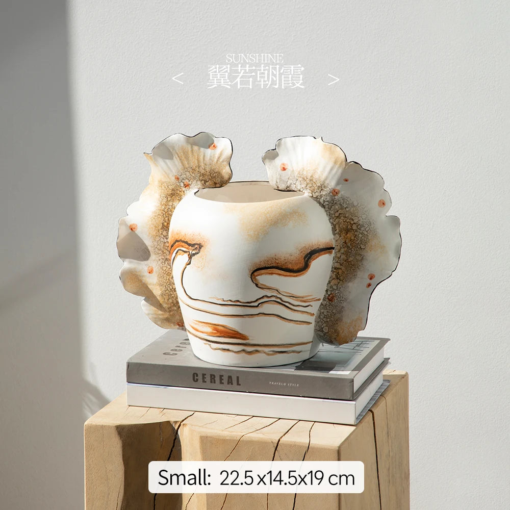 Merlin Living Hand Painting Flower Vase for Home Decor Butterfly Vase Ceramic Decoration Chaozhou Ceramic Factory Wholesale