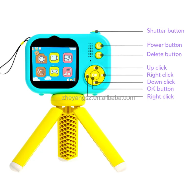 2.4 Inch Photo and Video Recording 600mAh 4800W Dual Lens 1080P Playback Games Kids Digital Camera Mini Cameras for Children