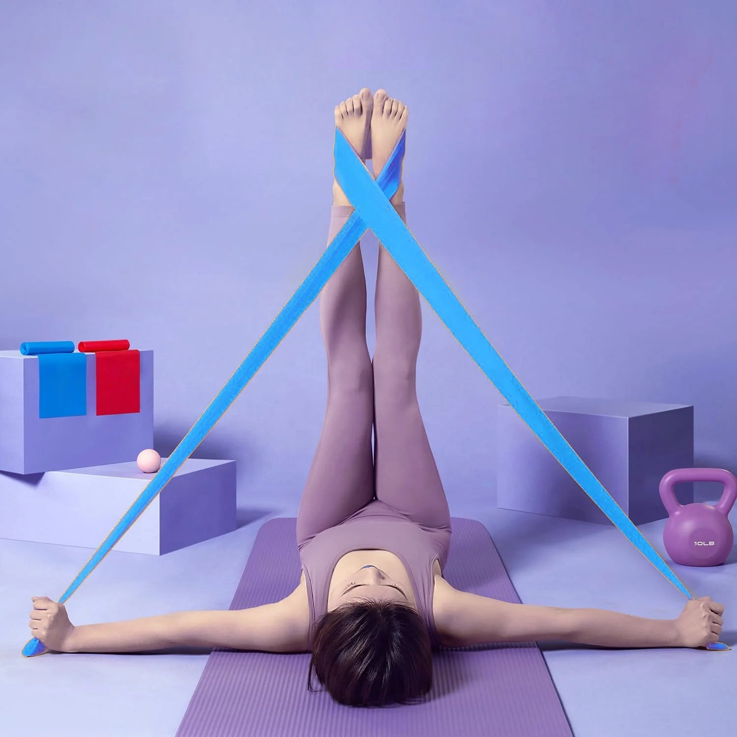 Yoga Stretch Strips Resistance Bands Elastic Physical Therapy Gym Workout Home Exercise Fitness Bands Body Building Equipment