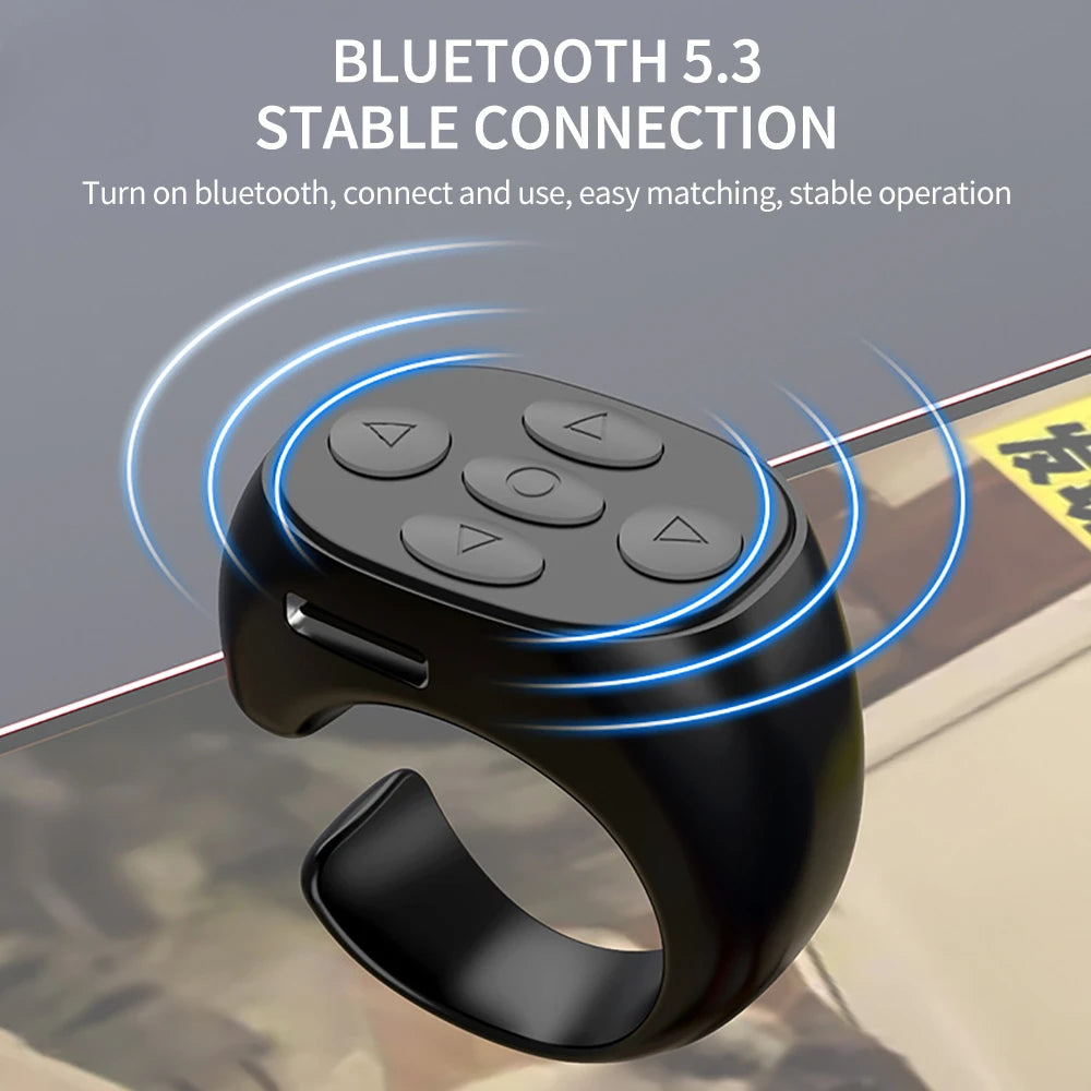 For Tik Tok Bluetooth Remote Control Self-timer Mobile Camera Lazy Person Self-timer Video Remote Control Fingertip Ring Gadget