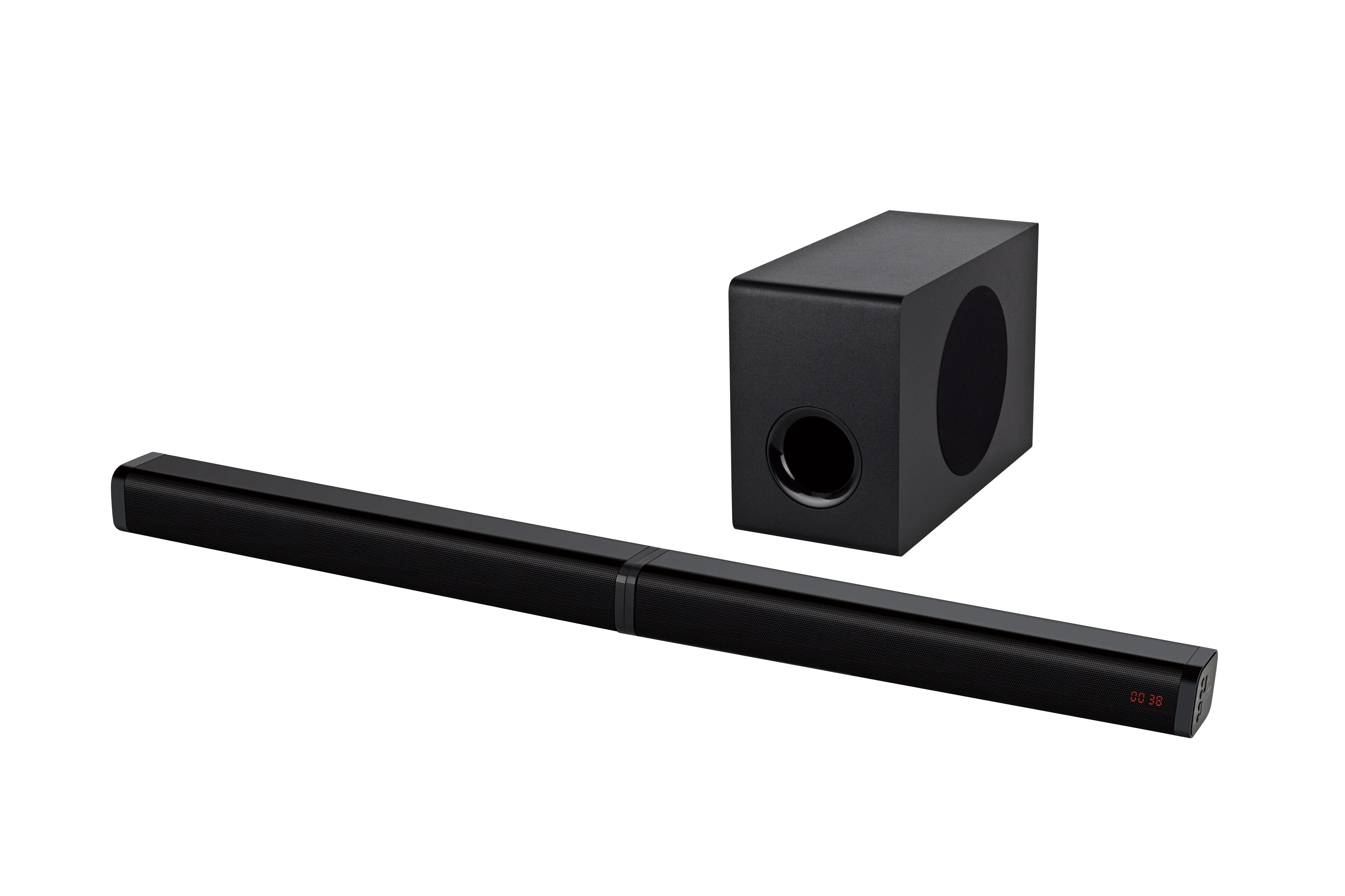 80W Wood Combination Home Theater System Soundbar with Subwoofer