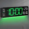 Brauthon 16\" Large Digital Classroom Clock LED Wall Clock with Remote Control Plastic Material Date Week & Alarm Features