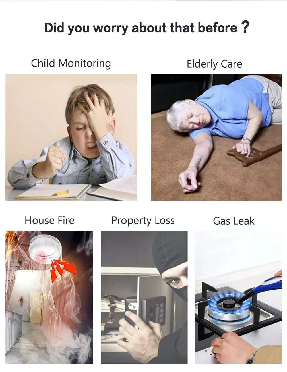 Smart Home WiFi GSM Alarm System for Home with Motion Sensor Wireless Siren Night Vision IP Camera Tuya Support Alexa