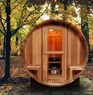 Outdoor Traditional Steam Barrel Traditional Steam Sauna Red Cedar Outdoor Sauna Room 4 Person