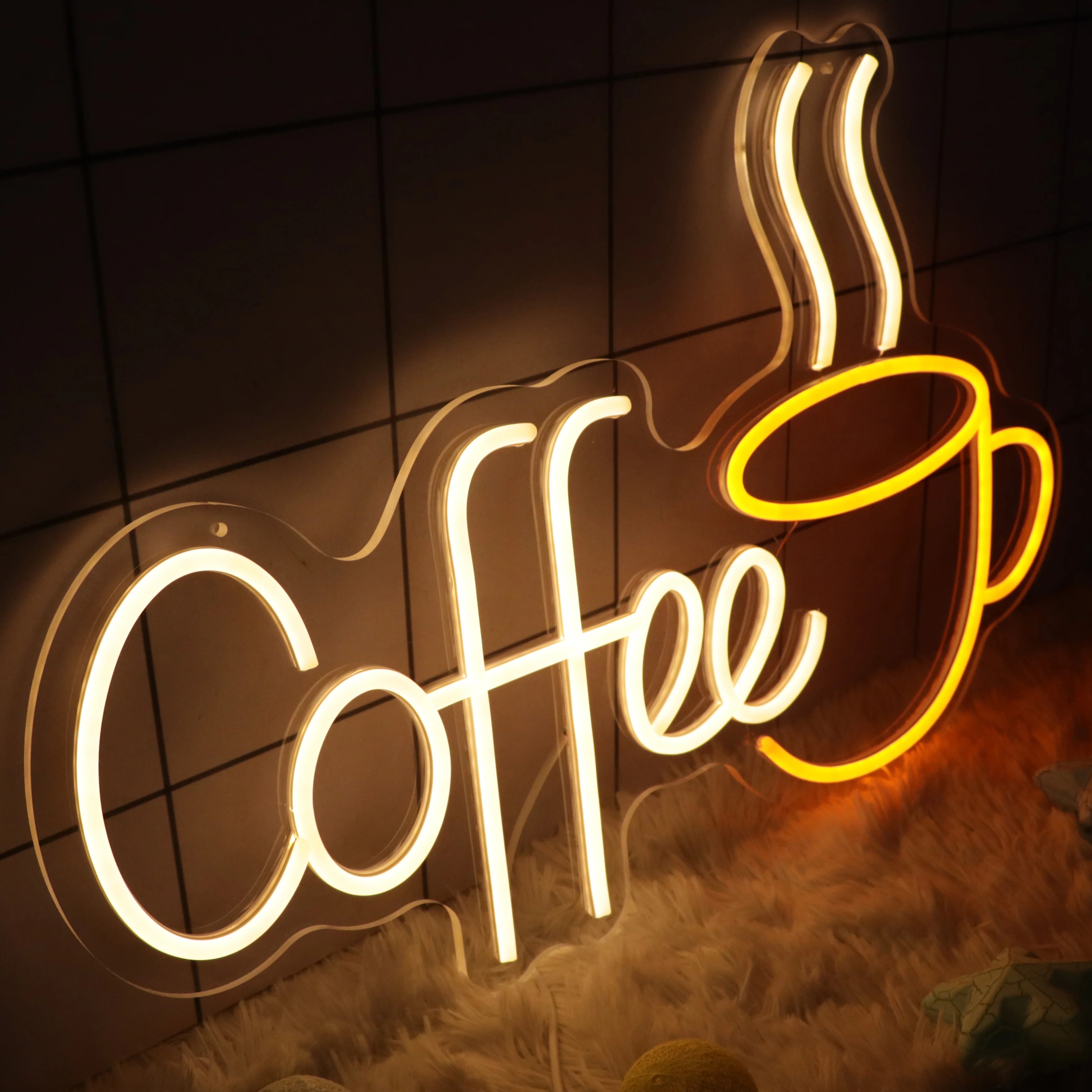 Coffee Shop Neon Sign Store Business logo Design Led Light up Sign Wall Shop Decoration Neon Sign Light for Wall Decor