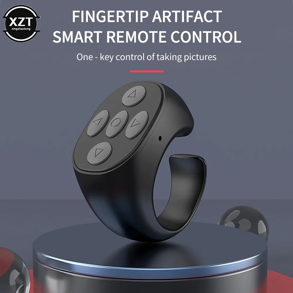 For Tik Tok Bluetooth Remote Control Self-timer Mobile Camera Lazy Person Self-timer Video Remote Control Fingertip Ring Gadget