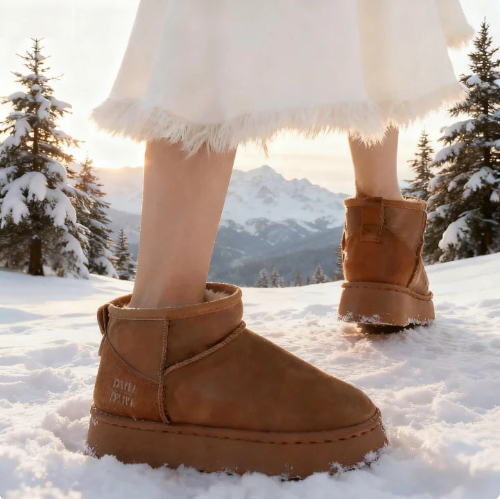 2026 New Product Designer Waterproof Warm Anti slip Winter Comfortable Fur Lining Women Casual Outdoor Shoes Snow Boots