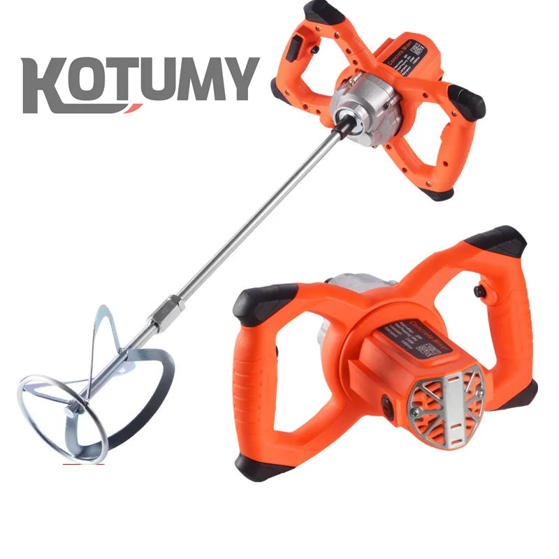 Industrial Grade Mixer 2100W Handheld Paint Putty Powder Cement Plaster Mortar Coating Mixer 6 Gear Adjustable Speed 110/220V