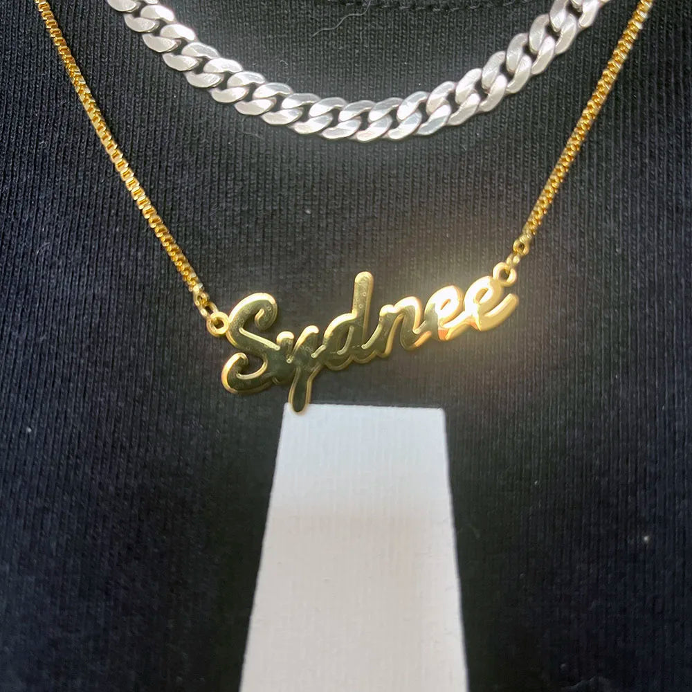 Wholesale Custom NAME Jewelry Pvd Plated CE Testing No Fade Stainless Steel Necklace for Women Kid Gifts