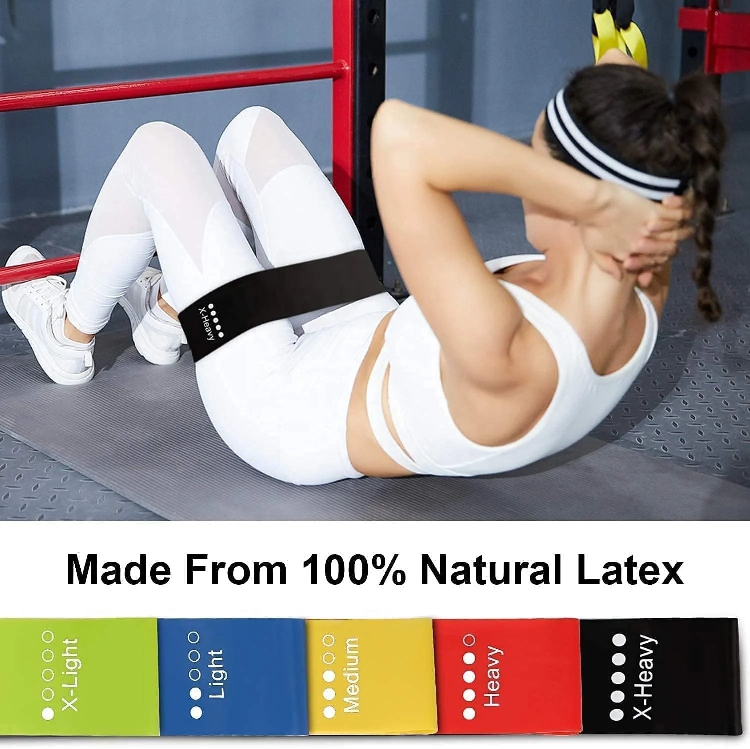 TPE Mini Loop Band Gym Exercise Resistance Loop Fitness Bands 5pcs Set Elastic Stretch Rubber Latex Home Workout Resistance Band
