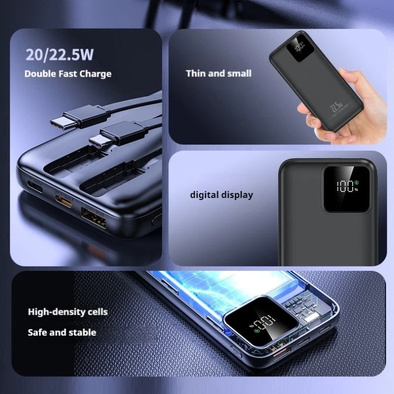 Wholesale PD22.5W Fast Charging 20000Mah  Power Bank With Led Digital Display Travel Phone Power Banks USB Fast Portable Charger