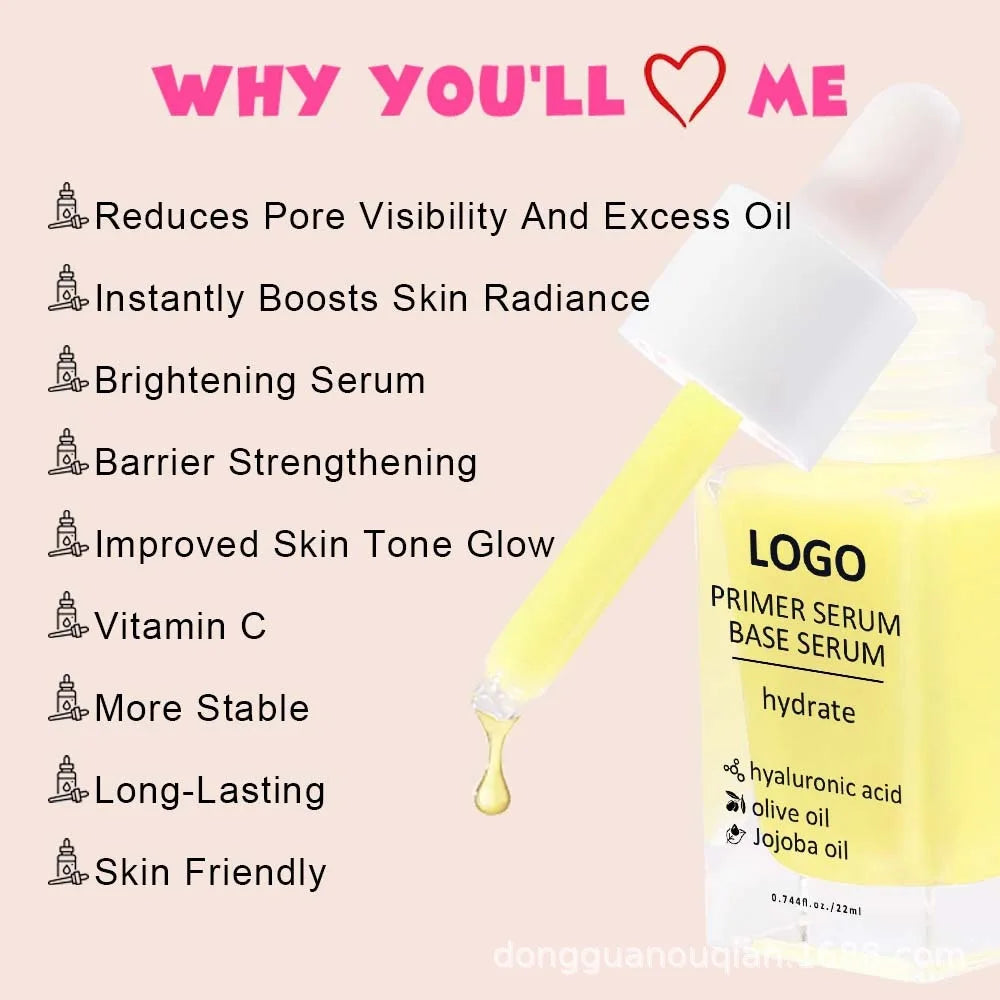 Custom Private Label Mineral Liquid Primer Serum for All Skin Types-Mattify Pore Minimizer & Hydrating Makeup Base 20ml