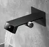 New Trend Wall Mounted Gun Gray Waterfall Lavatory Sink Smart Faucet Mixer Tap with Digital Temperature Display
