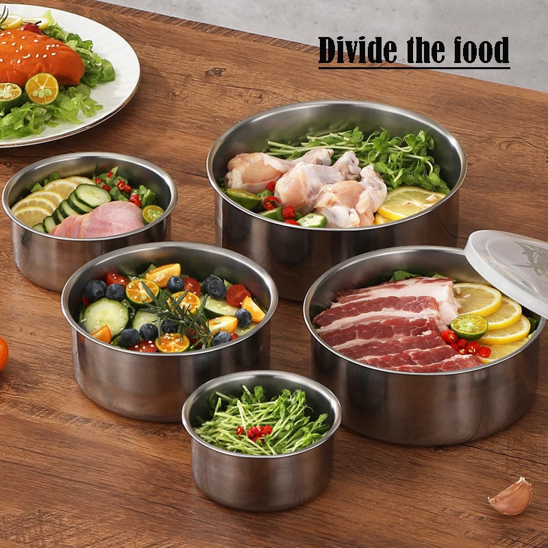 Hot Selling Home Storage&organization Stainless Steel Storage Bowl Set Food with Lid