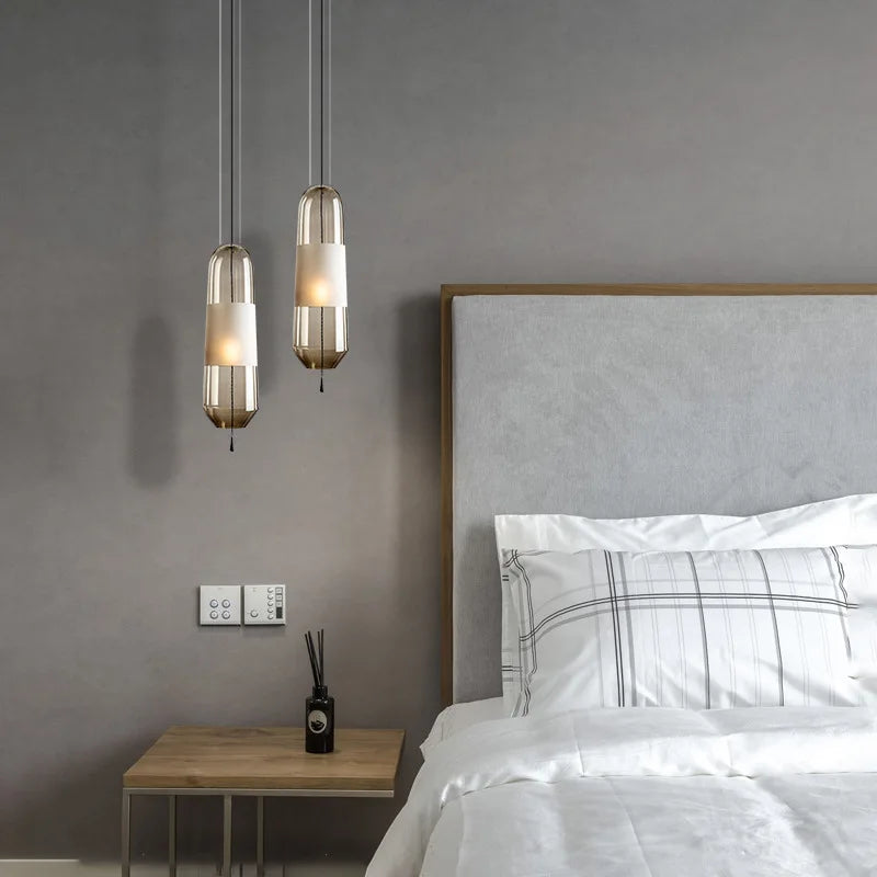 Nordic Glass Pendant Lamp Minimalist Creative Restaurant Pendant Light Bedroom Hanging Light Modern Decorative Lighting Fixtures