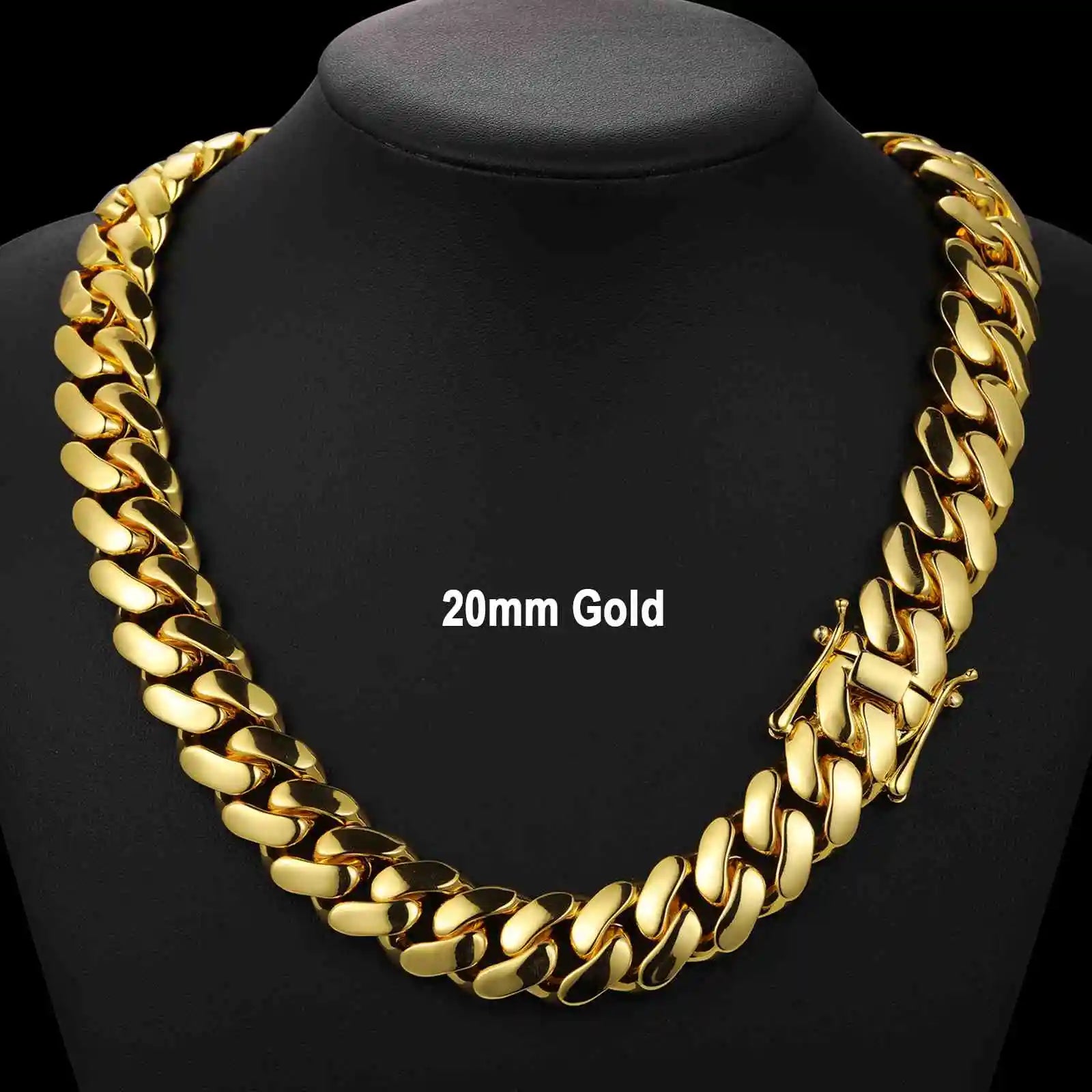 Cadenas Cubana Wholesale Hip Hop Jewelry Luxury 14K 18K 24K Gold Plated Choker Solid Miami Cuban Link Chain Necklace for Men