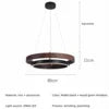 New Designer Minimalist Wood Grain Color Wabi-Sabi Style Circular Pendant Lamp for Living Room Chandeliers Pendant Lights
