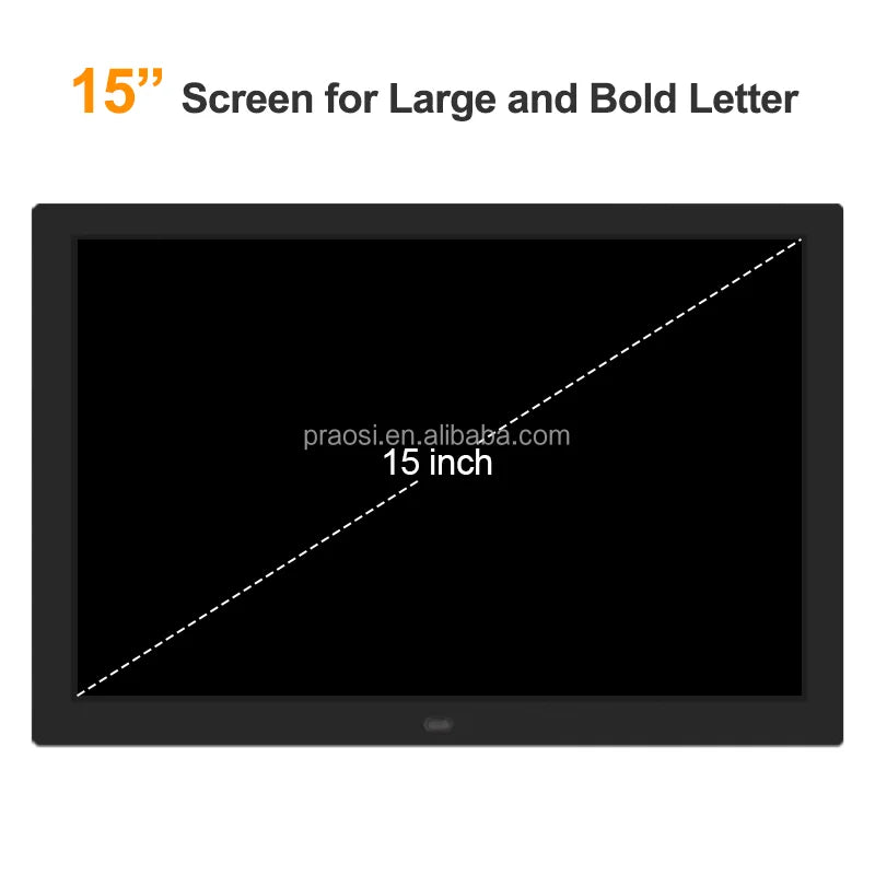 Pros 15 Inch Digital Calendar Day Clock Large Display Analogue Seniors Dementia Clock Auto DST Medication Reminder Custom Alarms