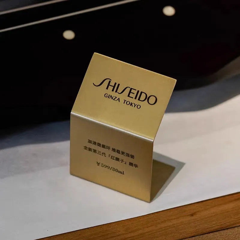 Brass Desk Sign Table Sign Makeup Skin Care Product Description Table Card Holder Display Sign Pure Brass Mini Display Stand
