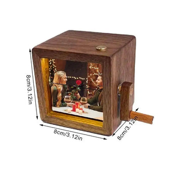 Personalized Photo Flipbook Animation Box,Custom Wooden Photo Book with Light,Custom Crank Photo Box Picture Box Wholesale