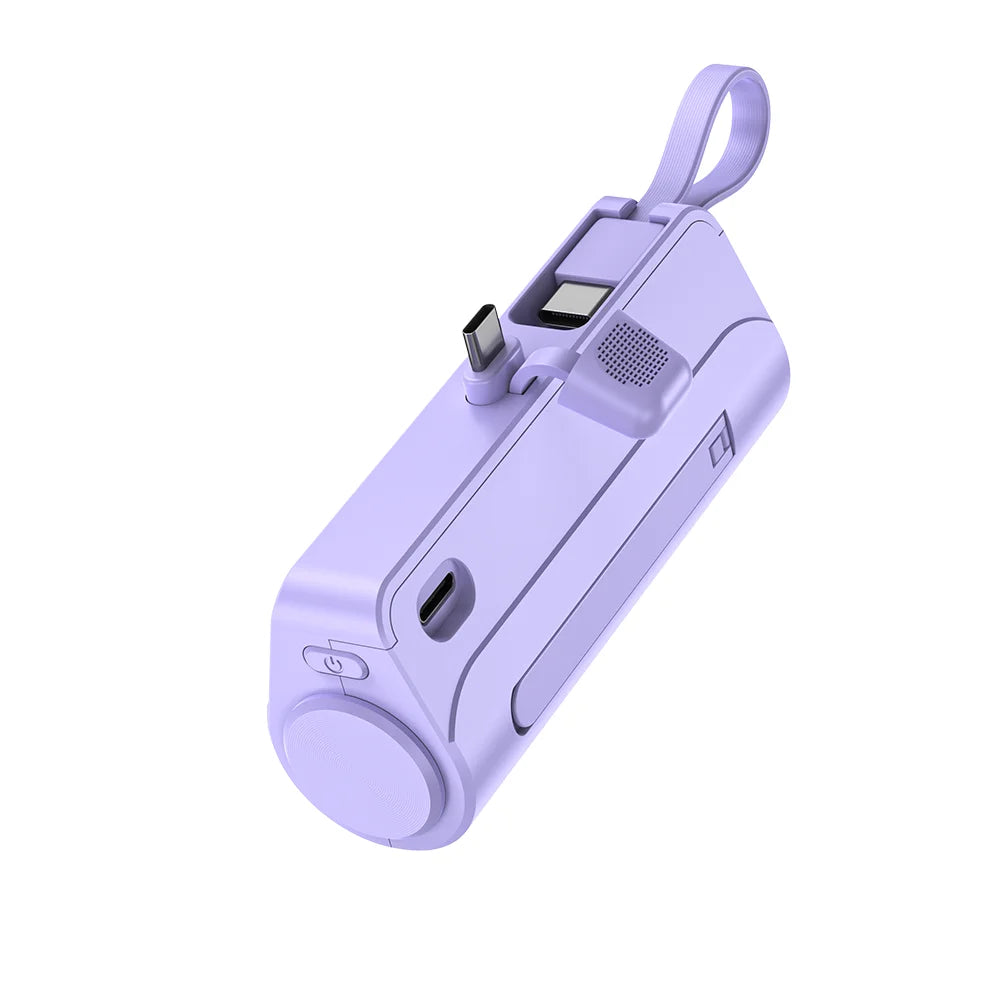 Popular Products 2025 OEM Logo Built in Cable Hiking 5000mAh Large Capacity Portable Battery Charger for iphone Mini Power Banks