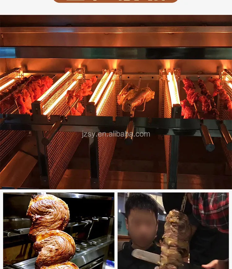 Large Charcoal Middle East Doner Kebab Equipment/Brazilian Electrical Heating Shawarma Grill Machine/Gas Brazil Barbecue Oven
