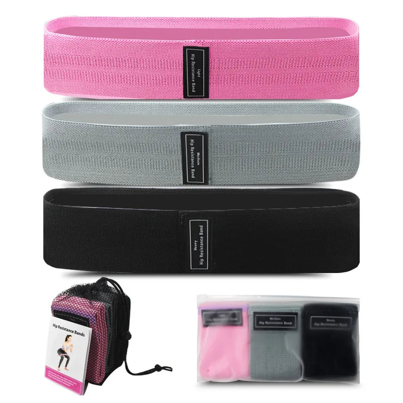 Factory Fabric Polyester Latex Hip Booty Resistance Bands Stretching Yoga Gym Workout Exercise Fitness Bands Gym Equipment