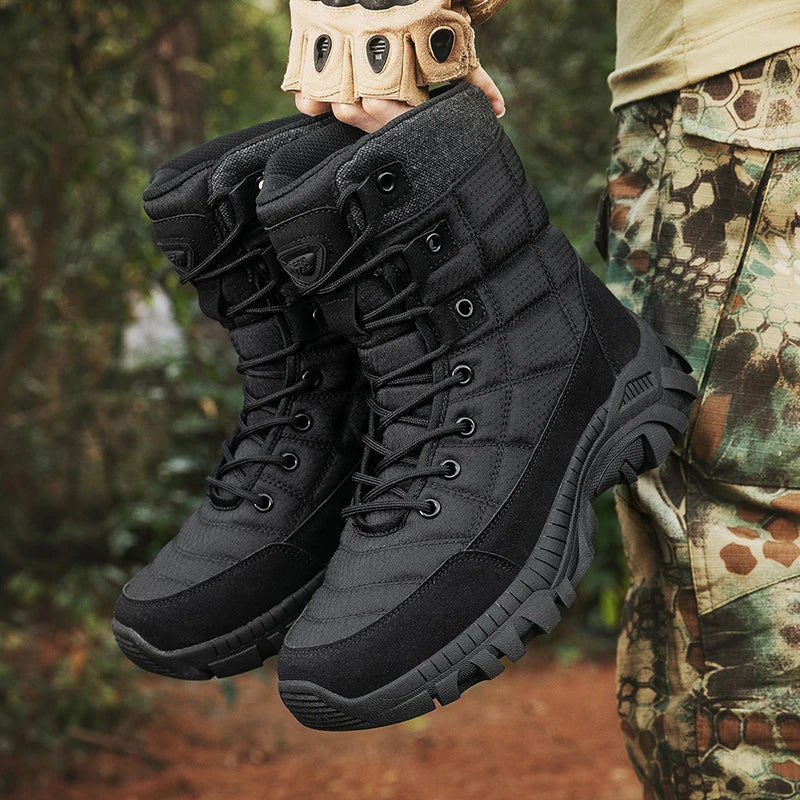 Hot Selling Waterproof and Wear Resistant Rubber Men Boots Winter Hiking and Training Walking Shoes