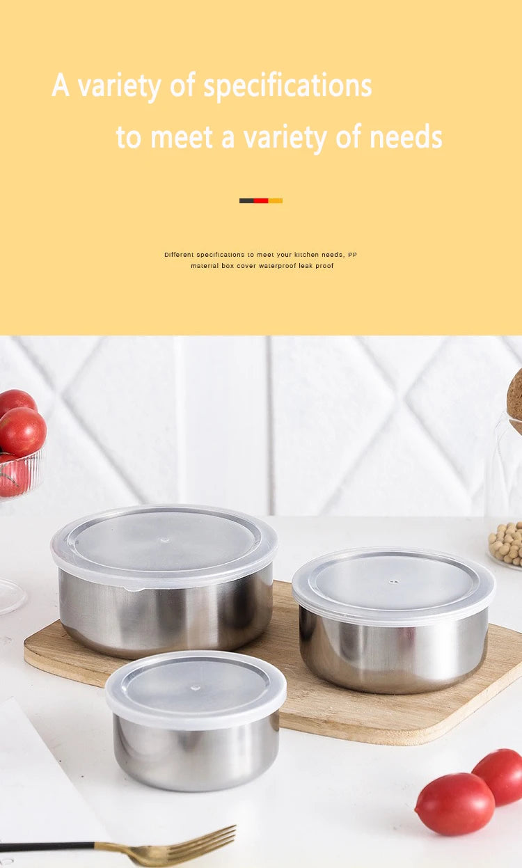Hot Selling Home Storage&organization Stainless Steel Storage Bowl Set Food with Lid