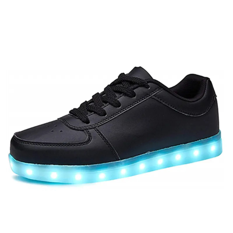 USB Charger Glowing LED Sneakers Breathable Lighted Height Increasing Boys Girls Brand Shoes for Women Luxury
