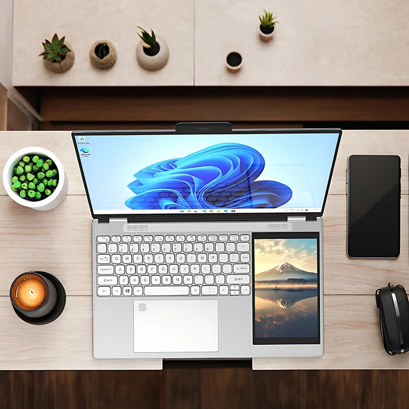 Hot Sale HL156D 15.6"+7" Double Screen Brand New Laptop Business Notebook Computer Touch Dual Two Screen Personal & Home Laptop