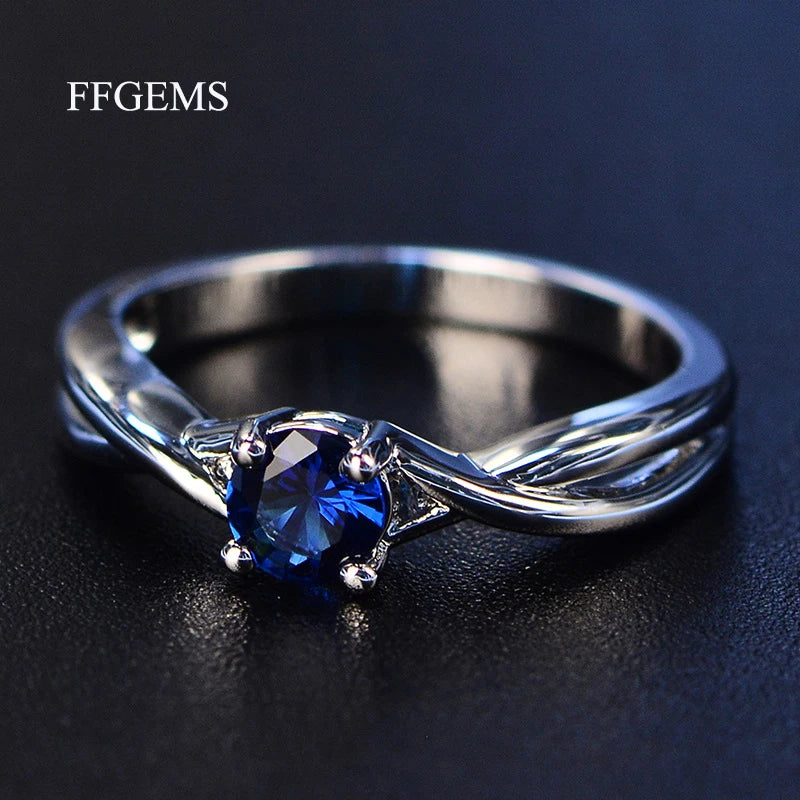 Gemstone Moissanite Amethyst Silver Ring Blue Sapphire Ring Silver 925 Jewelry Aquamarine Rings For Women Engagement Rings