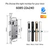 Waterproof Exterior Digital Electronic Ttlock Tuya Smart Locks Fingerprint Aluminum Steel Double Side Sliding Glass Door Lock
