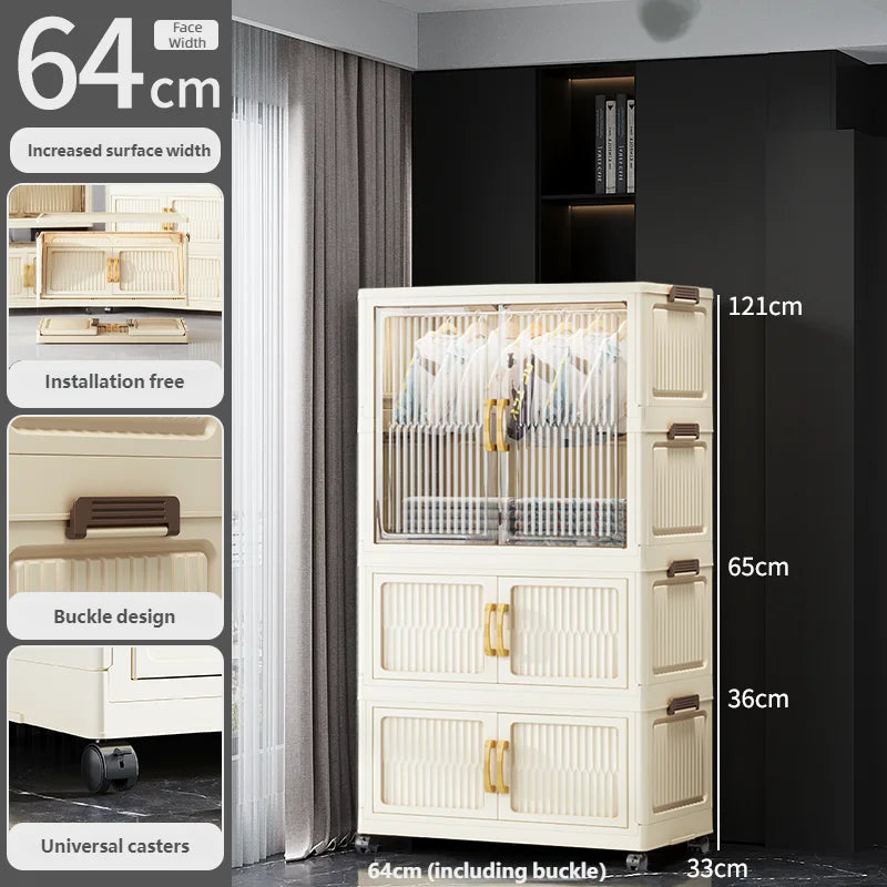55-85CM Multifunctional Wardrobe Thickened And Movable Cabinet Suitable For Organizing In Children'S And Babies' Bedrooms