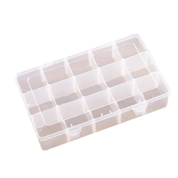 Modern 15-Compartment Extra Large Nail Art Jewelry Beads Organizer Box PP 10kg Capacity Detachable Transparent Storage for Toys
