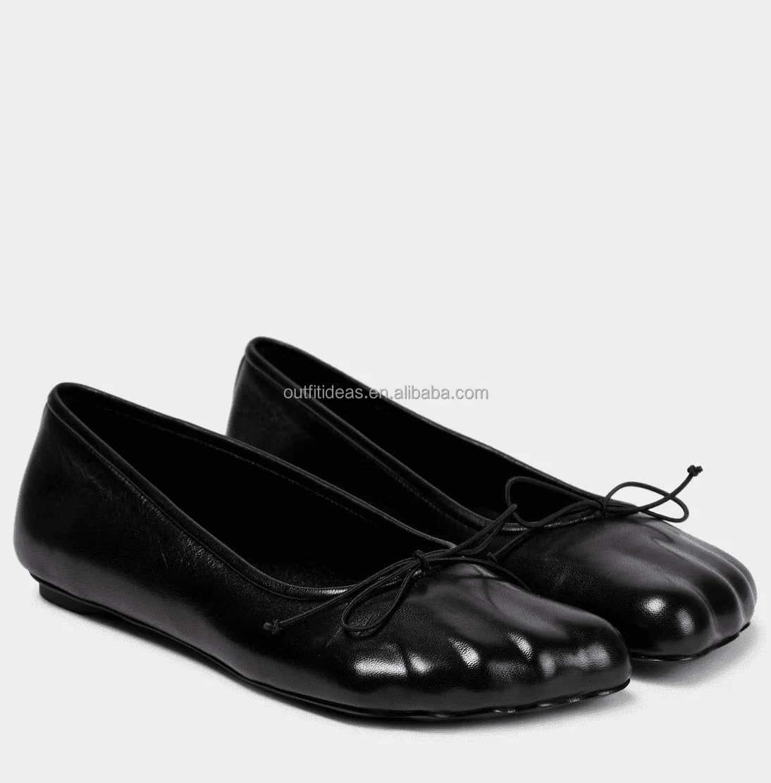 Five Finger Toe Original Ultra Modern Provocative Design Leather Fetish Ballerina Leather Flats Girls Bow Leather Ballet Flats