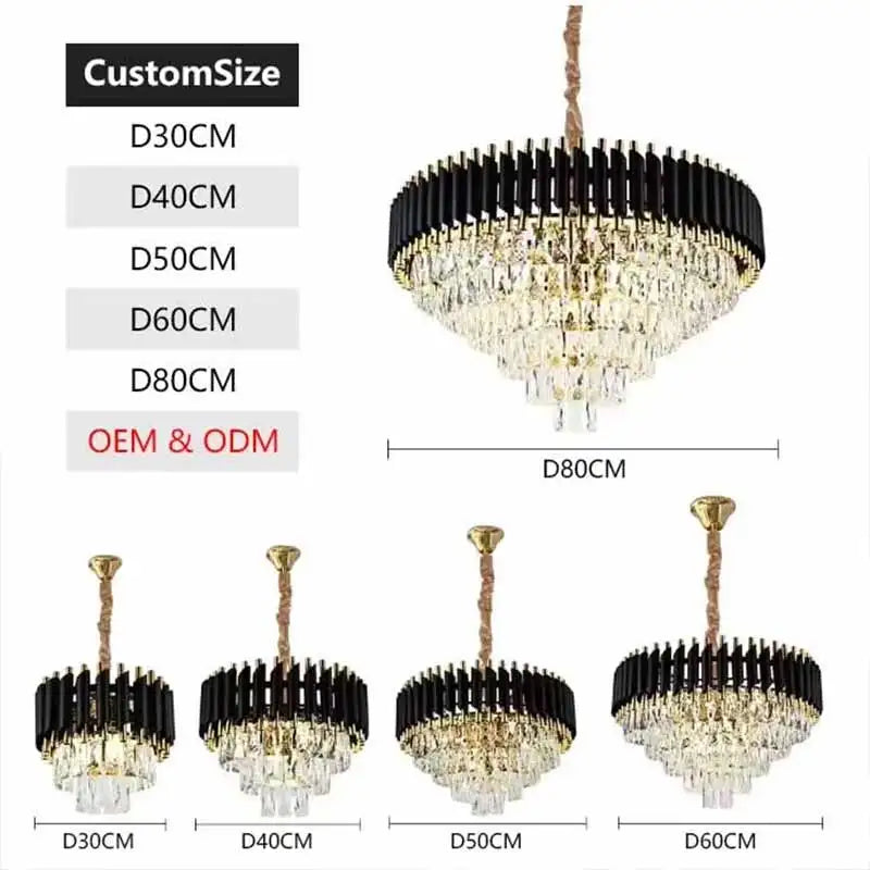 Hot Sale New Luxury Round Home Lighting Pendant Light Living Room Crystal Chandelier