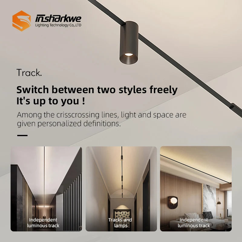 3m 5m 7m 8m 9m Smart Led Strip Wall Lamp for Home Pendant Hotel Stainless Steel  Adjustable Angle Linear Skyline Light