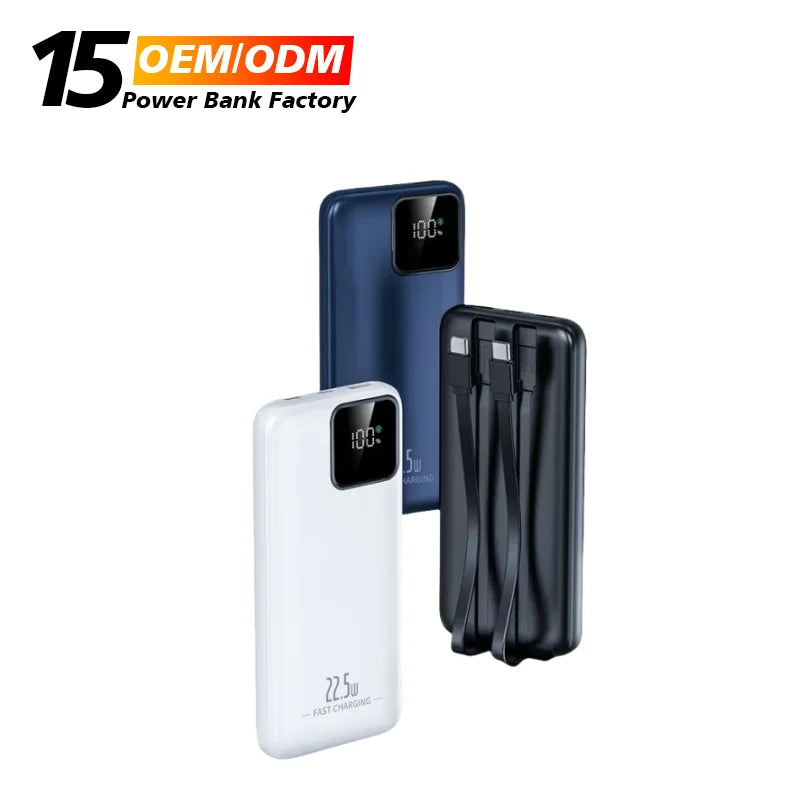 Wholesale PD22.5W Fast Charging 20000Mah  Power Bank With Led Digital Display Travel Phone Power Banks USB Fast Portable Charger