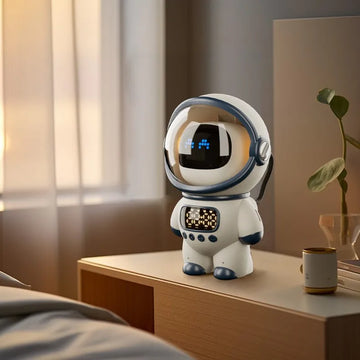 Astronaut Robot  Speaker with AI Voice Control, TF Card, Clock & Alarm Smart Multifunctional Audio Gadget