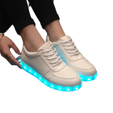 USB Charger Glowing LED Sneakers Breathable Lighted Height Increasing Boys Girls Brand Shoes for Women Luxury